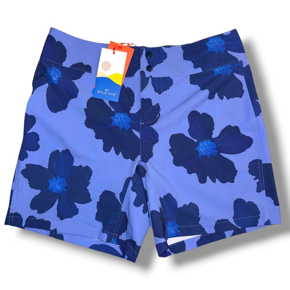 Wild Rye Blue Floral Bike Shorts
